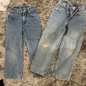 Classic Light Wash Straight Leg Levi Jeans 6T/7T slim fit